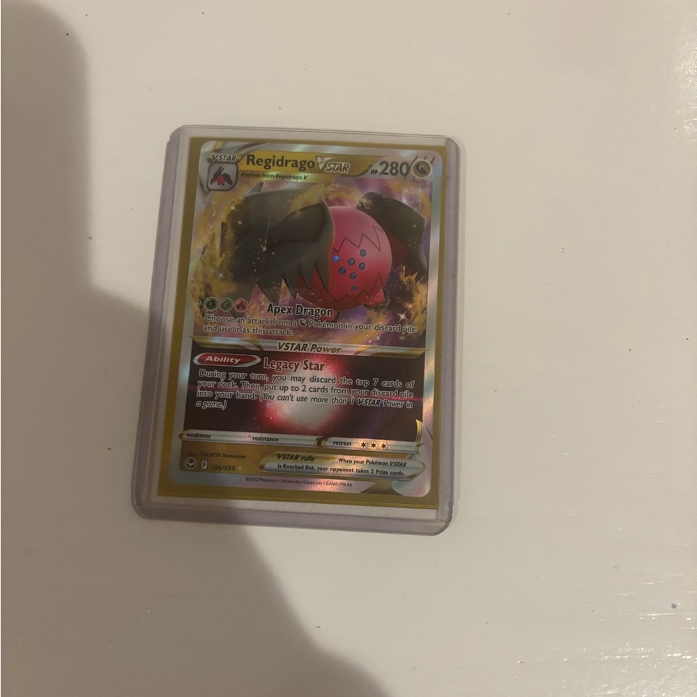 Pokemon Regidrago VSTAR Card - Gold and Red